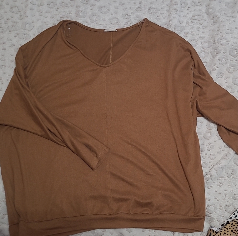 Geegee Brown Boxy 3/4 Sleeve